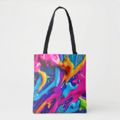 Levendige Neon Paint Splatter Abstract Tote Bag (Voorkant)