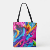 Levendige Neon Paint Splatter Abstract Tote Bag (Achterkant)