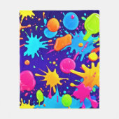 Levendige Neon Paint Splatter Art Fleece Deken (Voorkant)