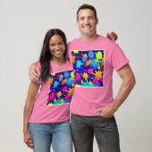 Levendige Neon Paint Splatter Art T-shirt (Unisex)