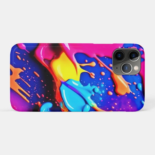 Levendige Neon Paint Splatter kunstwerk Case-Mate iPhone Case (Achterkant (horizontaal))