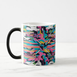 Levendige Neon Pastel Camo Magische Kleur Verander Mok