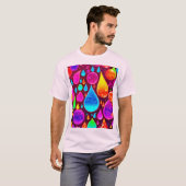 Levendige Neon Raindrops Art T-shirt (Voorkant volledig)