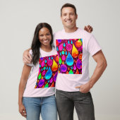Levendige Neon Raindrops Art T-shirt (Unisex)