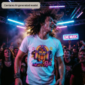 Levendige Neon Rock 'n' Roll Jukebox Tri-Blend Shirt