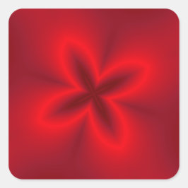 Levendige Neon Rode Bloem Vierkante Sticker