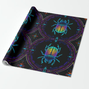 Levendige Neon Scarab Cadeaupapier