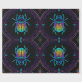 Levendige Neon Scarab Cadeaupapier (Vlak)