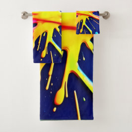 Levendige Neon Spatten Bad Handdoek