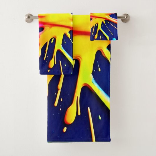 Levendige Neon Spatten Bad Handdoek (Insitu)