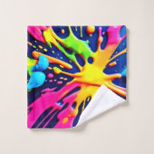 Levendige Neon Spatten Bad Handdoek (Wasdoekje)