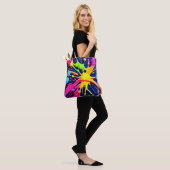 Levendige Neon Spatten Tote Bag (Op model)