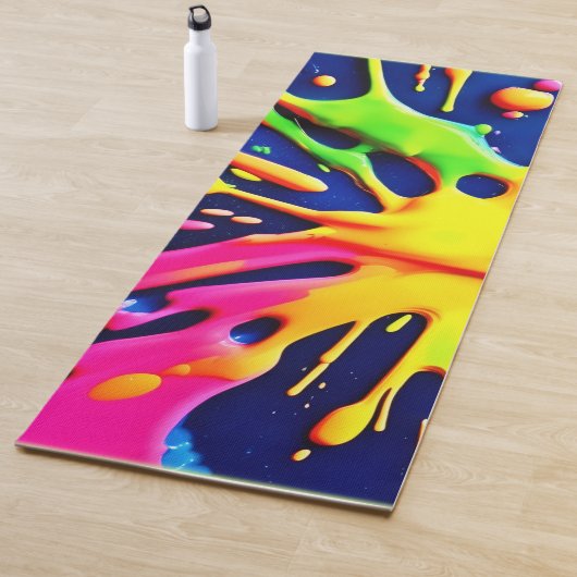 Levendige Neon Spatten Yogamat (In situ)