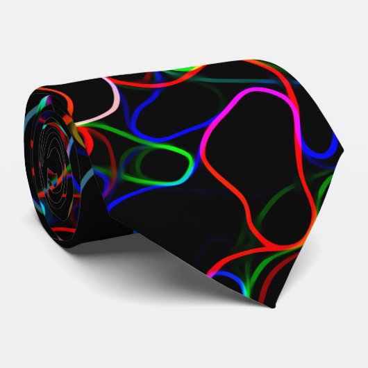 Levendige Neon Spiraal Stropdas (Opgerold)