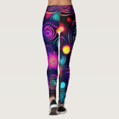 Levendige Neon Spiral en Dot Art Leggings (Achterkant)