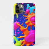 Levendige Neon Splashes op Dark Canvas Case-Mate iPhone Case (Achterkant)