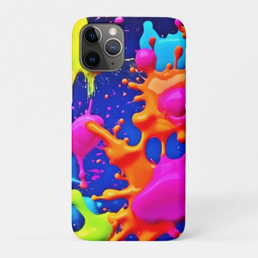 Levendige Neon Splashes op Dark Canvas Case-Mate iPhone Case (Achterkant)