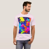Levendige Neon Splashes op Dark Canvas T-shirt (Voorkant volledig)