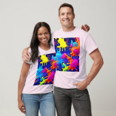Levendige Neon Splashes op Dark Canvas T-shirt (Unisex)