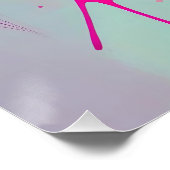 Levendige Neon Sugar Skull met Abstracte Paint Spl Perfect Poster (Hoek)