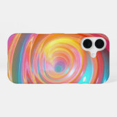 Levendige Neon Swirl Abstracte kunst iPhone 16 Hoesje (Achterkant horizontaal)