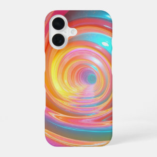 Levendige Neon Swirl Abstracte kunst iPhone 16 Hoesje