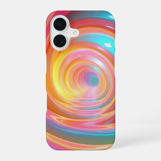 Levendige Neon Swirl Abstracte kunst iPhone 16 Hoesje (Achterkant)