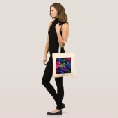 Levendige neon tropische Monstera-bladeren achterg Tote Bag (Voorkant (model))