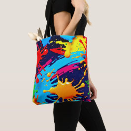 Levendige Neon Verf in Vloeiende Uitdrukking Tote Bag