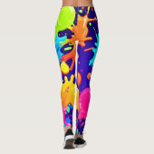 Levendige Neon Verfspatten Kunst Leggings (Achterkant)