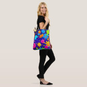 Levendige Neon Verfspatten Kunst Tote Bag (Op model)