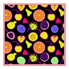 Levendige neon vruchten artistry perfect poster