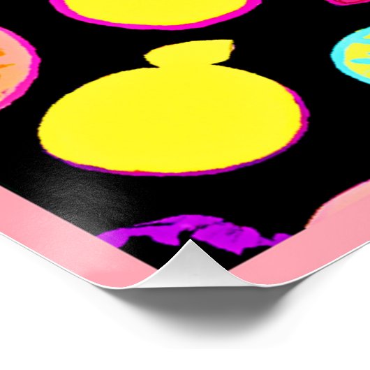 Levendige neon vruchten artistry perfect poster (Hoek)