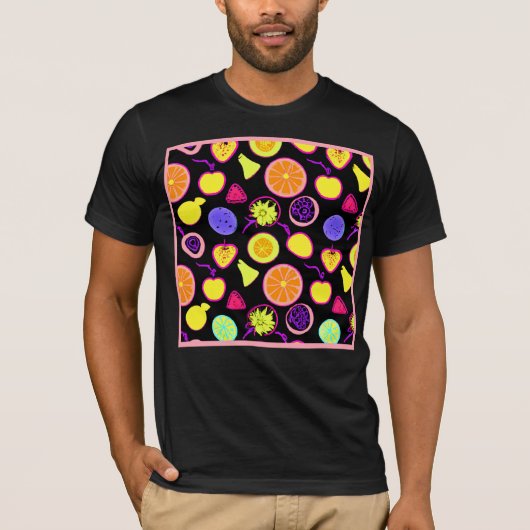 Levendige neon vruchten artistry t-shirt (Voorkant)