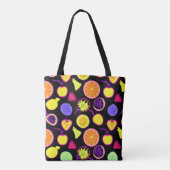 Levendige neon vruchten artistry tote bag (Achterkant)