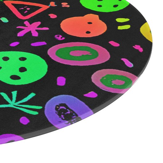 Levendige neon vruchten patroon kunst snijplank (Hoek)