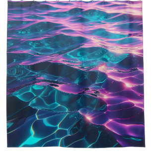 "Levendige Neon Water Ripples" Douchegordijn