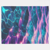"Levendige Neon Water Ripples" Fleece Deken (Voorkant (Horizontaal))