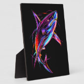 Levendige Neonhaai Moderne Digitale Oceaan Fotoplaat (Zijkant)