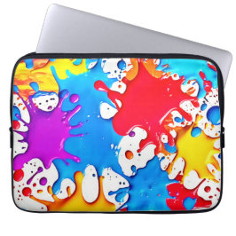 Levendige neonkleuren uiteenspat laptop sleeve
