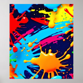 Levendige Neonverf in vloeiende expressie Poster