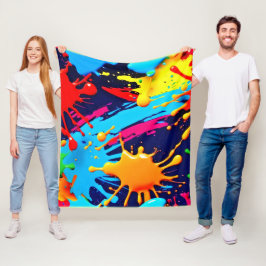 Levendige neonverf in vloeistofexpressie fleece deken