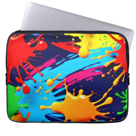 Levendige neonverf in vloeistofexpressie laptop sleeve