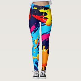 Levendige neonverf in vloeistofexpressie leggings