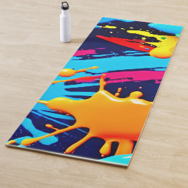 Levendige neonverf in vloeistofexpressie yogamat