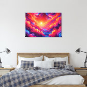 Levendige neonzonsondergang canvas afdruk (Insitu (Slaapkamer))