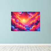 Levendige neonzonsondergang canvas afdruk (Insitu (Houten vloer))