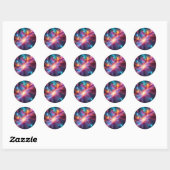 Levendige nevelexplosie ronde sticker (Vel)