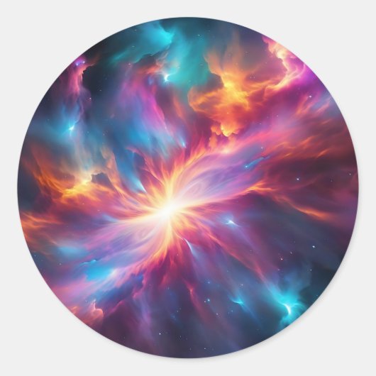Levendige nevelexplosie ronde sticker (Voorkant)