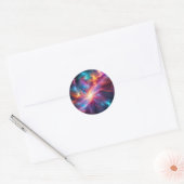 Levendige nevelexplosie ronde sticker (Envelop)